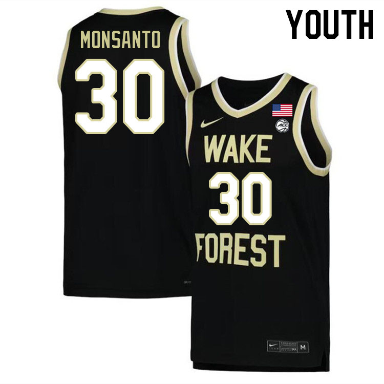 Youth #30 Damari Monsanto Wake Forest Demon Deacons 2022-23 College Stitchec Basketball Jerseys Sale
